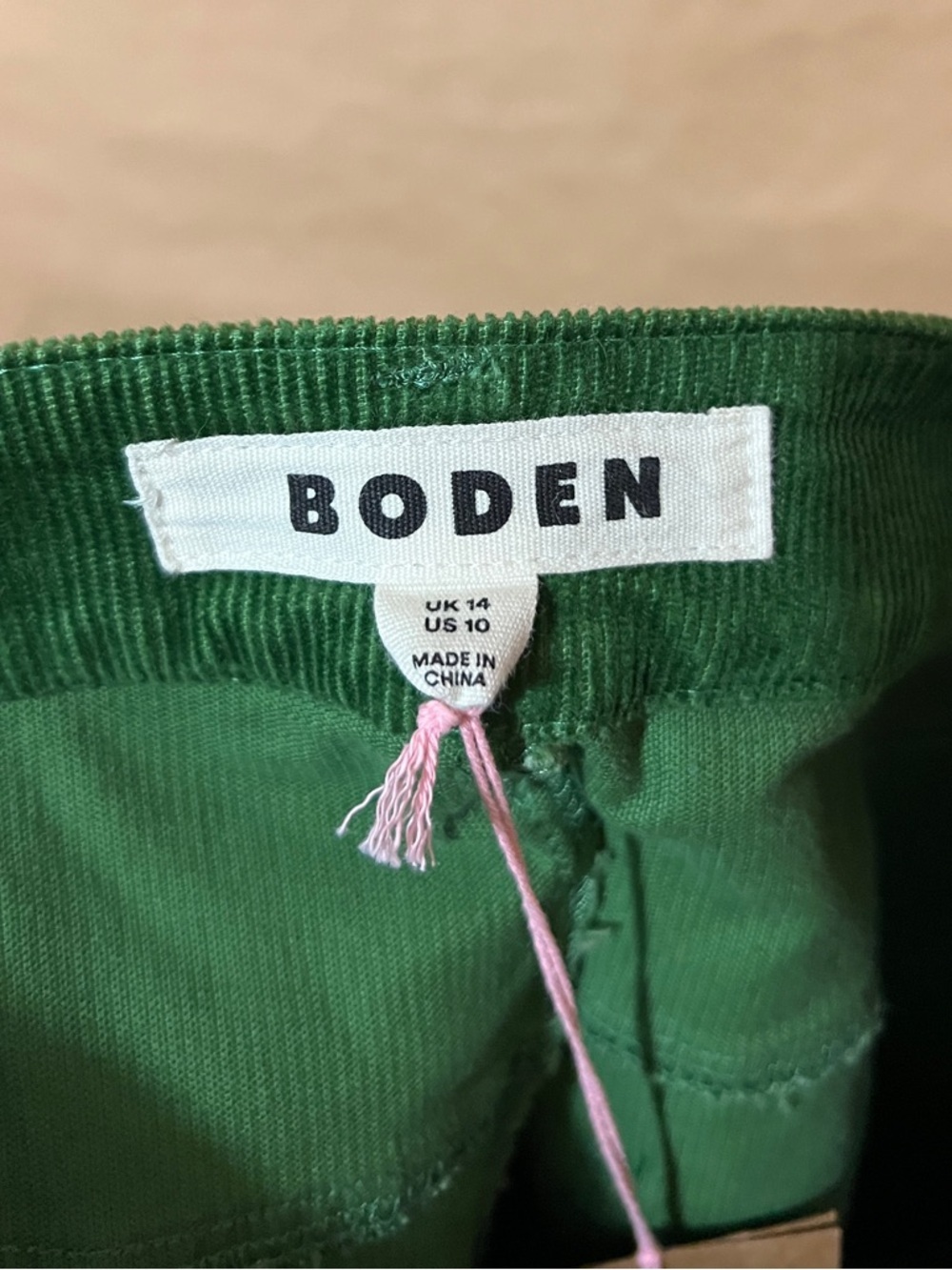 Boden | NWT High Rise Straight Cord Jeans Wide Leg Corduroy Green Size 10 - Picture 3 of 11